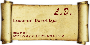 Lederer Dorottya névjegykártya